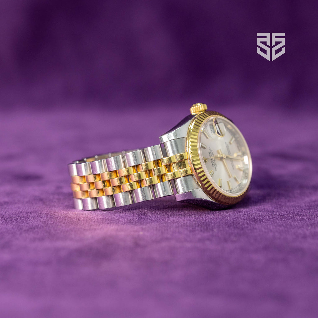 Rolex DateJust 31mm Yellow Gold Two Tone Silver Dial Ref: 178273