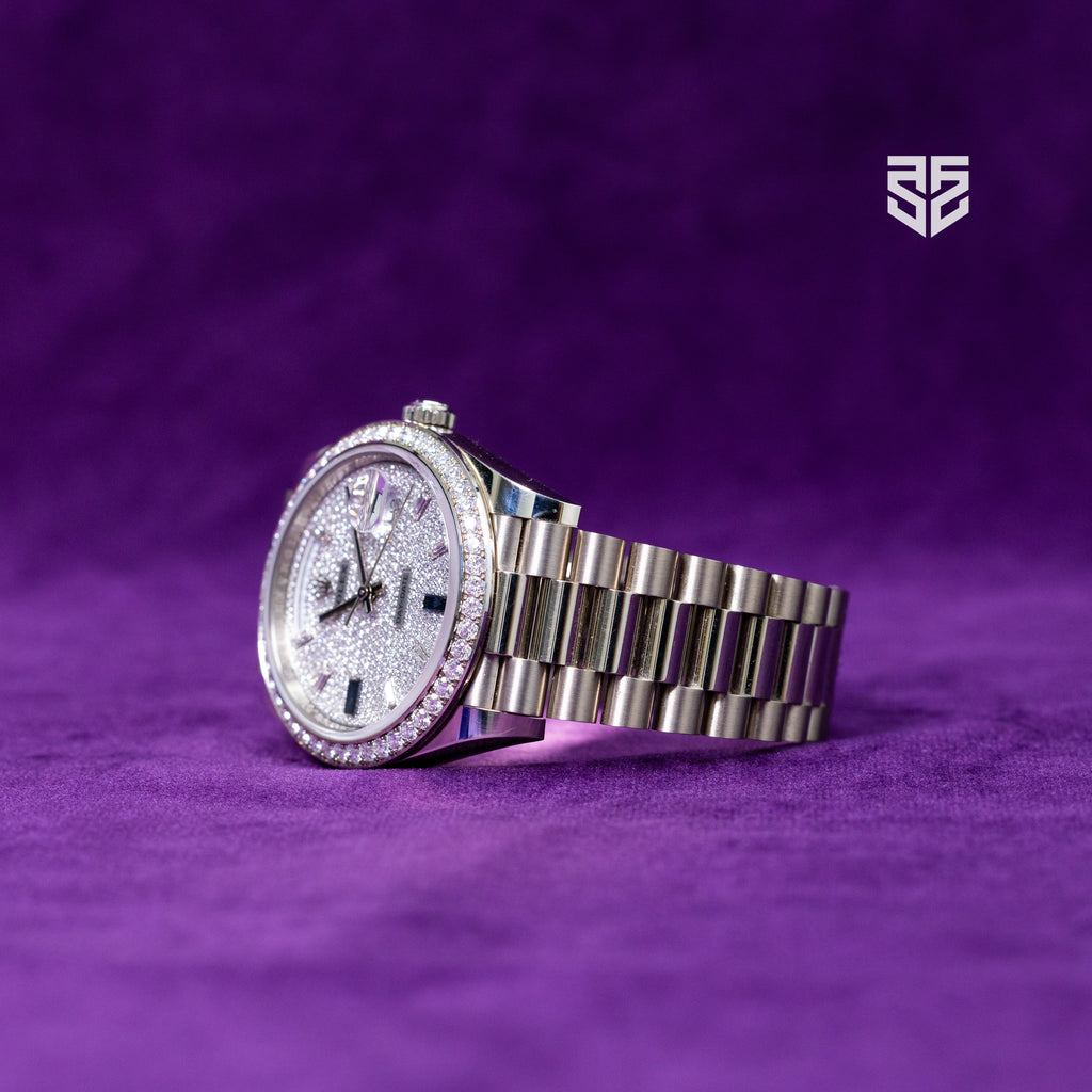 Rolex DayDate 40 White Gold Factory Diamond Dial and Bezel Ref: 228349RBR 2023