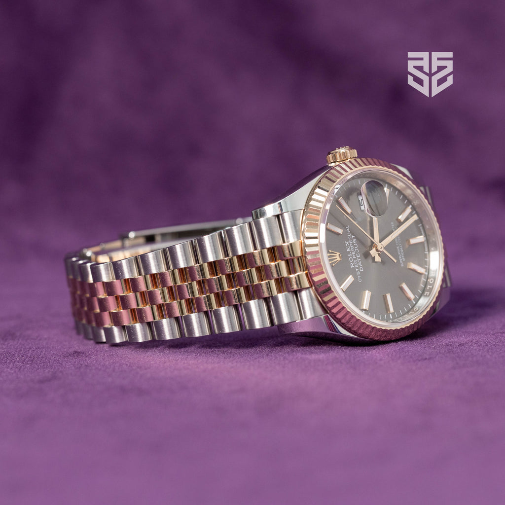 Rolex DateJust 36mm Rose Gold Two Tone Slate Dial Ref: 126231 2024