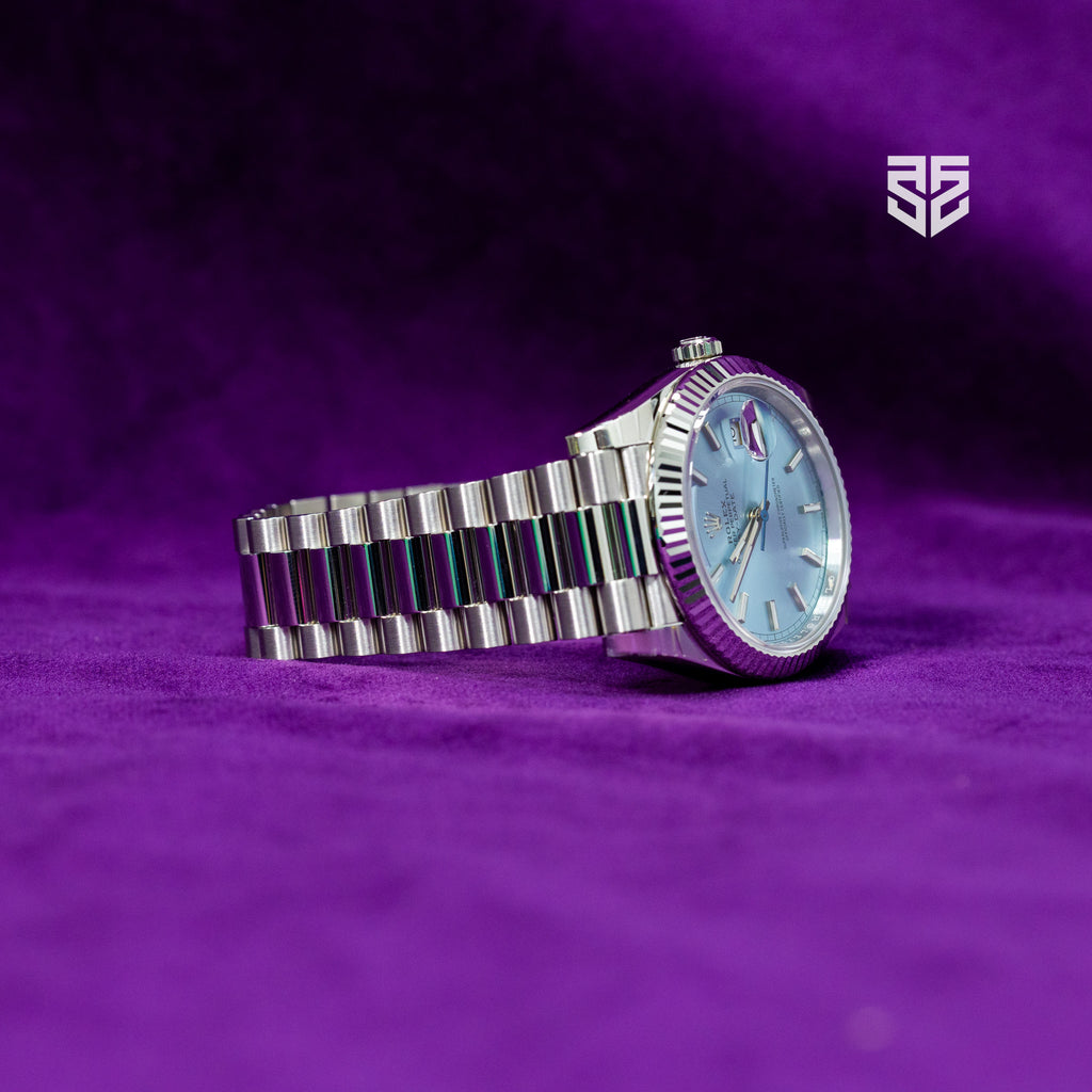Rolex DayDate 40 Platinum Ice Blue Index Dial Ref: 228236 2025