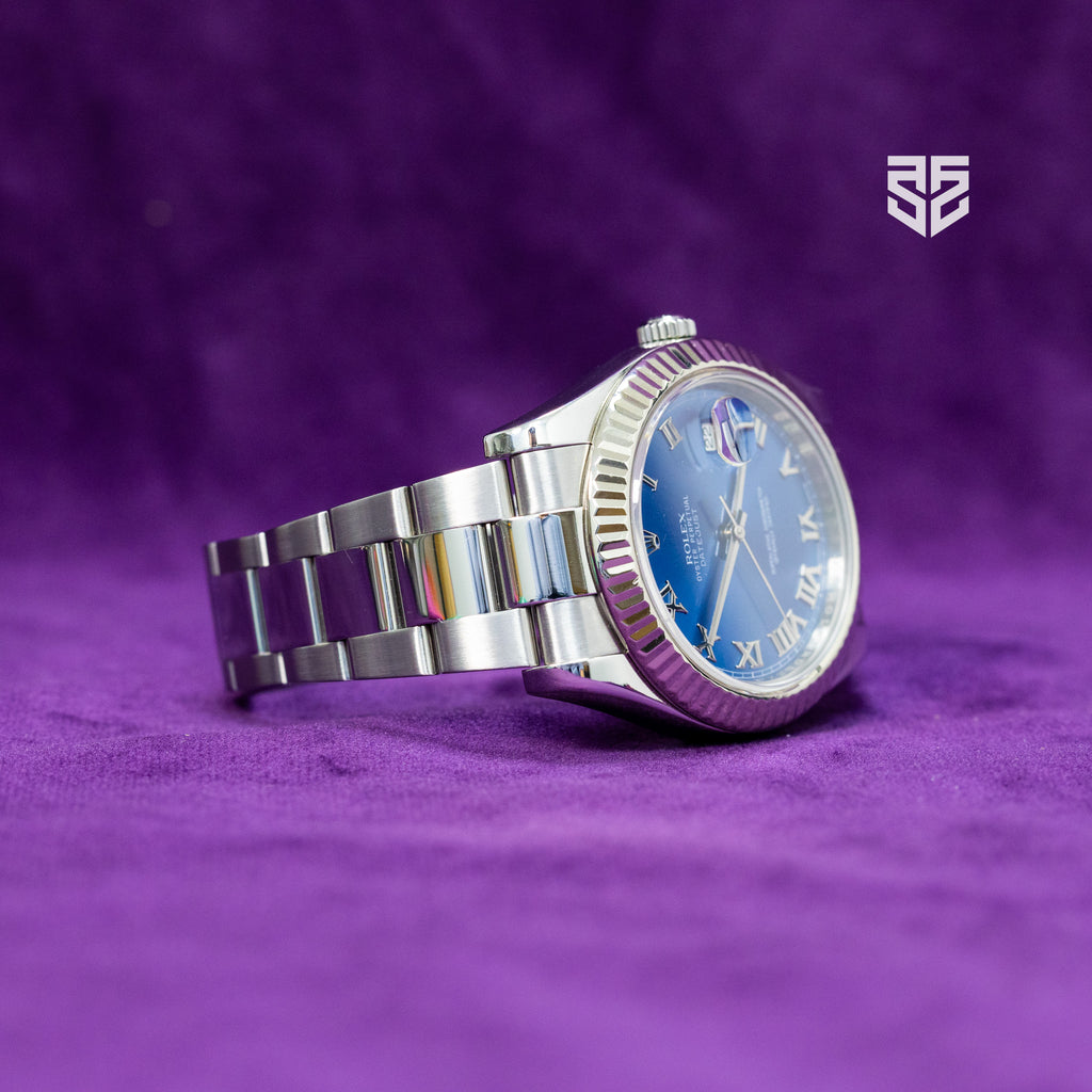 Rolex DateJust 41 Azzuro Blue Roman Dial Ref: 116334