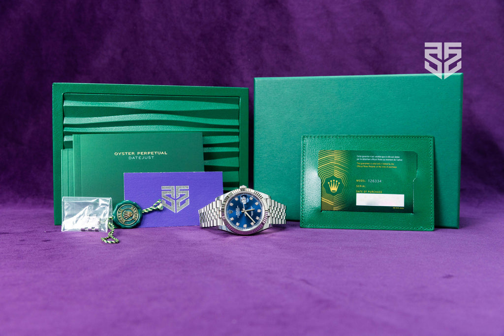 Rolex DateJust 41mm Fluted Bezel Jubilee Bracelet Blue Diamond Dial Ref: 126334 2026 *New*