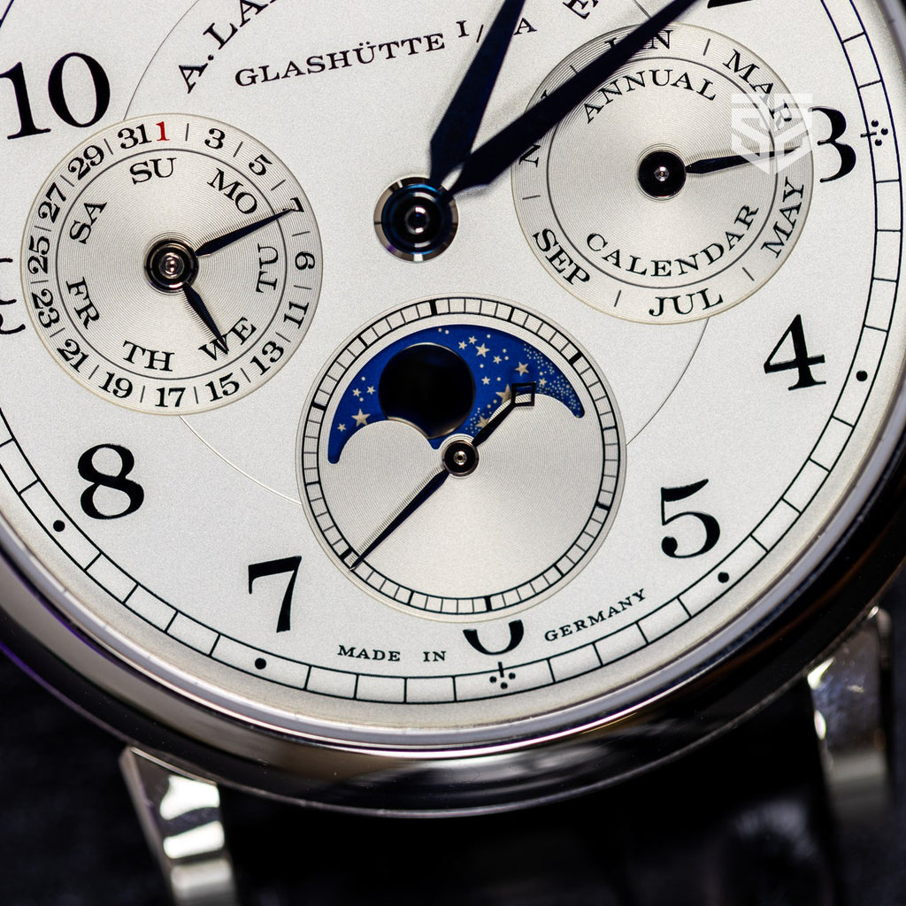 A. Lange & Söhne 1815 Annual Calendar 238.026 dial detail — The Smiling Second, Melbourne