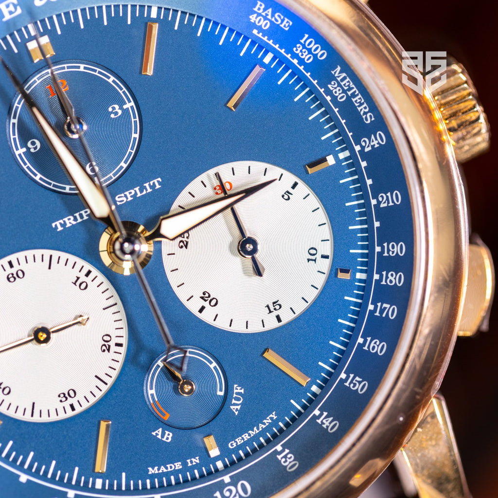 A. Lange & Söhne Triple Split 424.037 dial detail — The Smiling Second, Melbourne