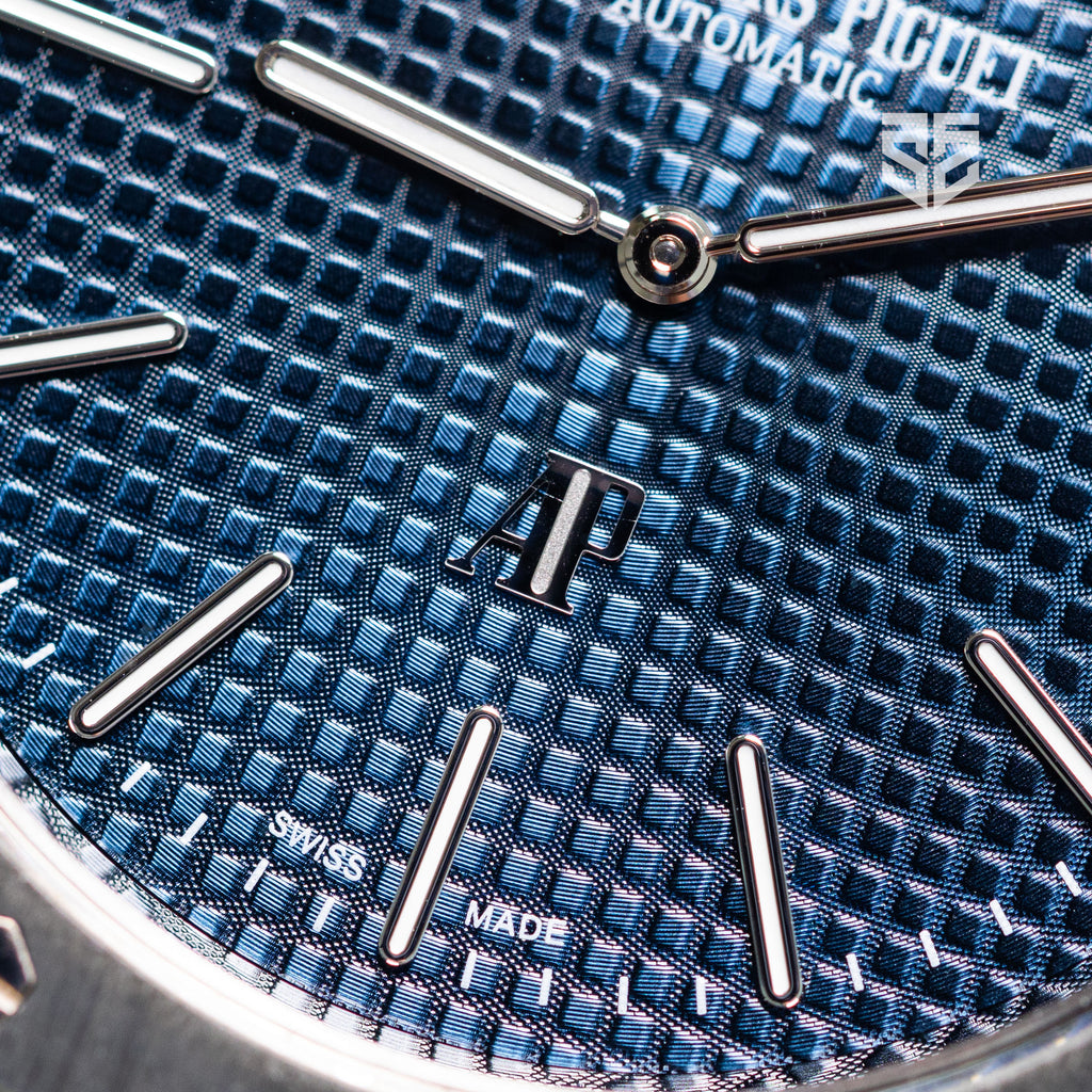 Audemars Piguet Royal Oak Jumbo 15202ST dial detail — The Smiling Second, Melbourne