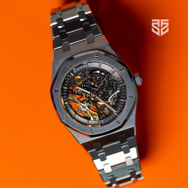 Audemars Piguet Royal Oak Openworked 15407ST 2018 pre-owned — The Smiling Second, Melbourne