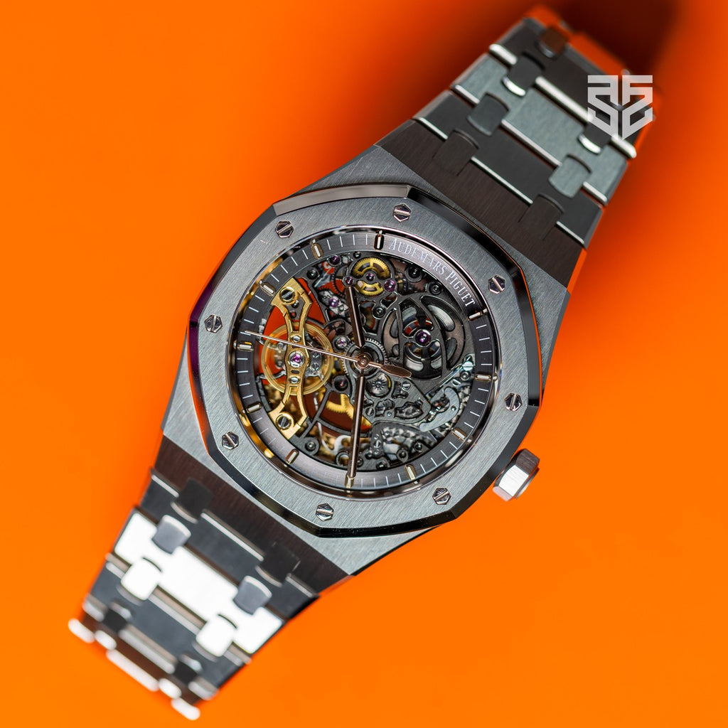 Audemars Piguet Royal Oak Openworked 15407ST 2018 case profile — The Smiling Second, Melbourne