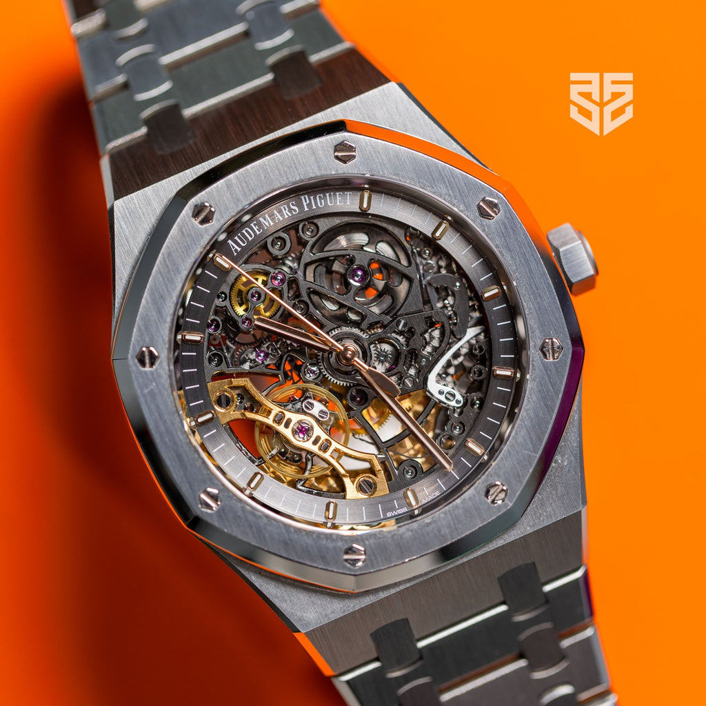 Audemars Piguet Royal Oak Openworked 15407ST 2018 bracelet — The Smiling Second, Melbourne