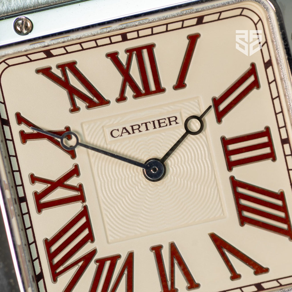 Cartier Santos-Dumont platinum 2024 dial detail — The Smiling Second, Melbourne