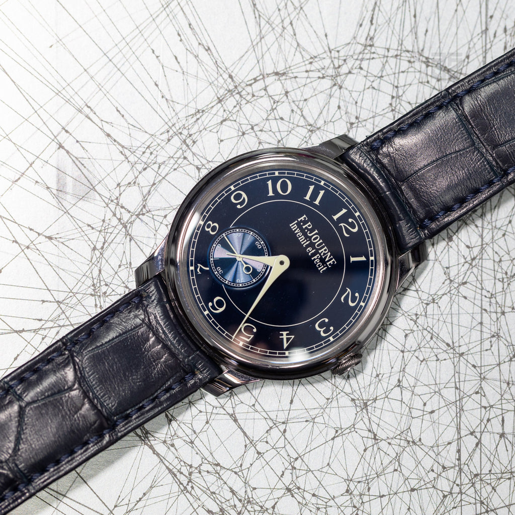 F.P. Journe Chronometre Bleu Tantalum 2018 detail — The Smiling Second, Melbourne