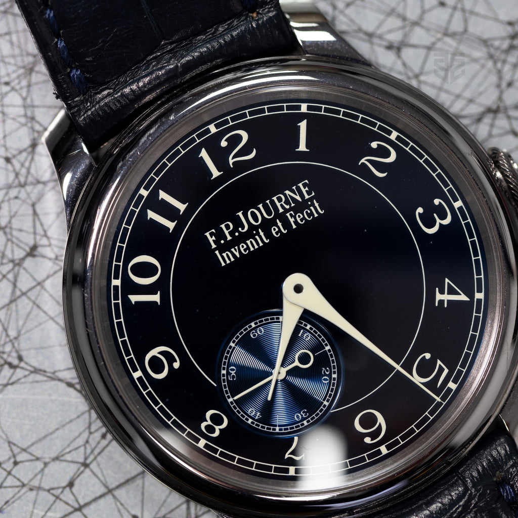 F.P. Journe Chronometre Bleu Tantalum 2018 detail — The Smiling Second, Melbourne