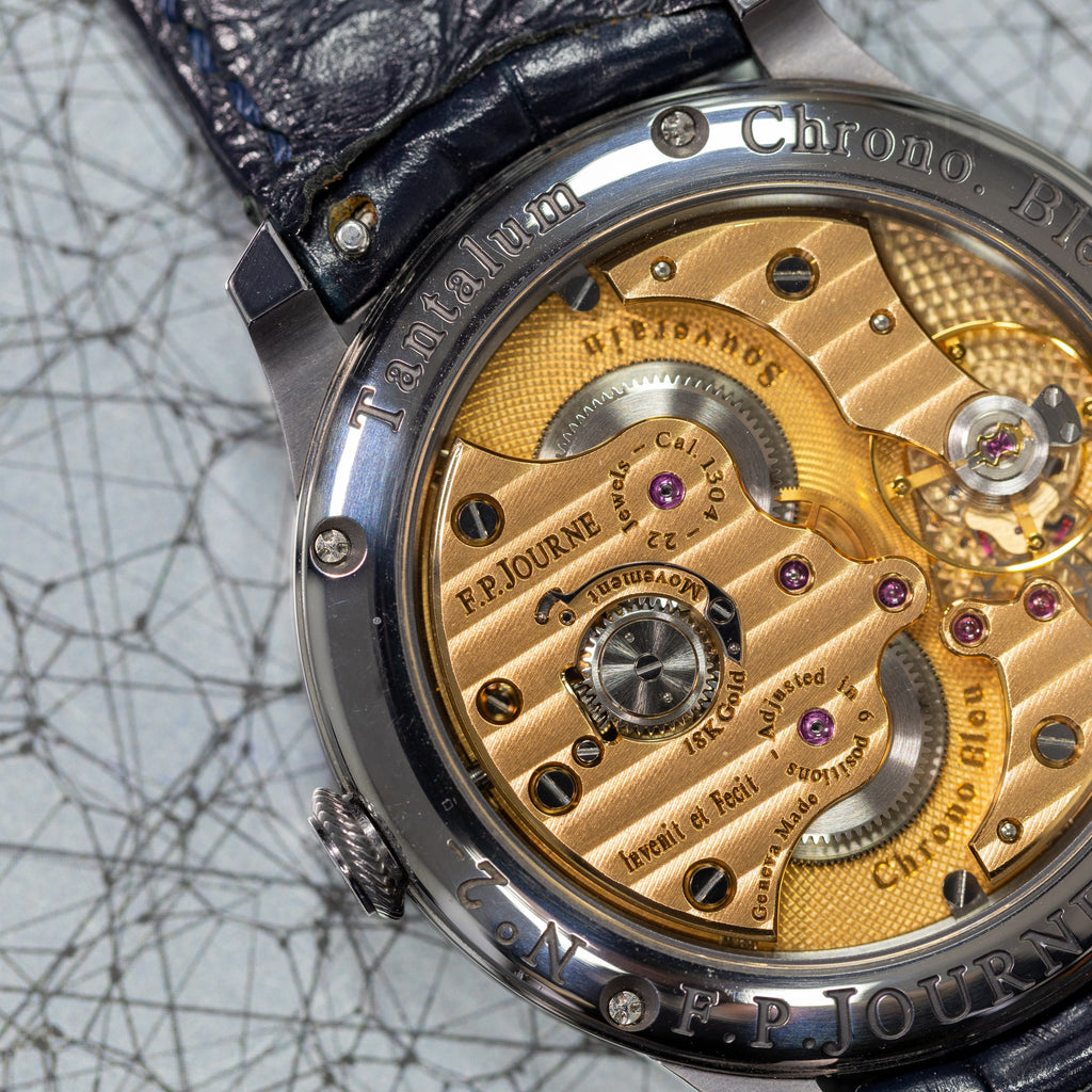 F.P. Journe Chronometre Bleu Tantalum 2018 detail — The Smiling Second, Melbourne