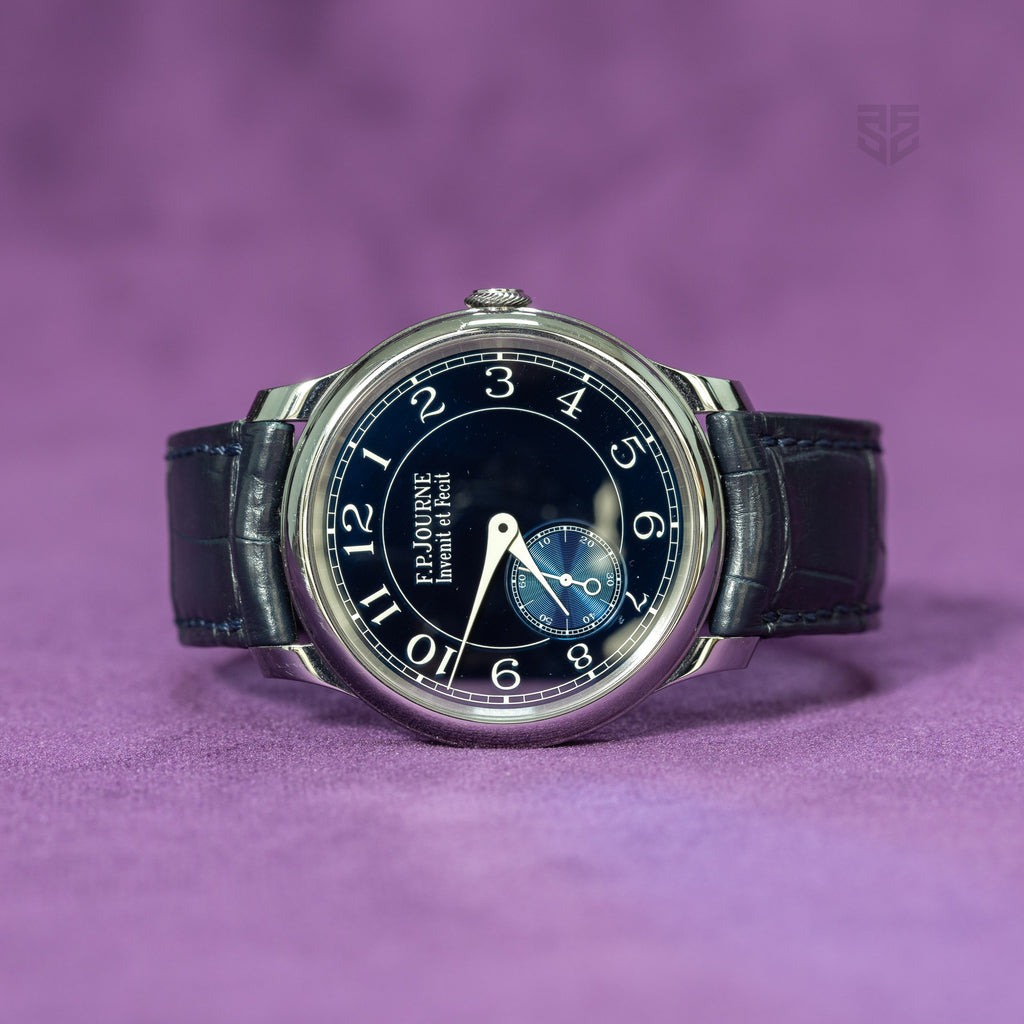 F.P. Journe Chronometre Bleu Tantalum 2018 detail — The Smiling Second, Melbourne