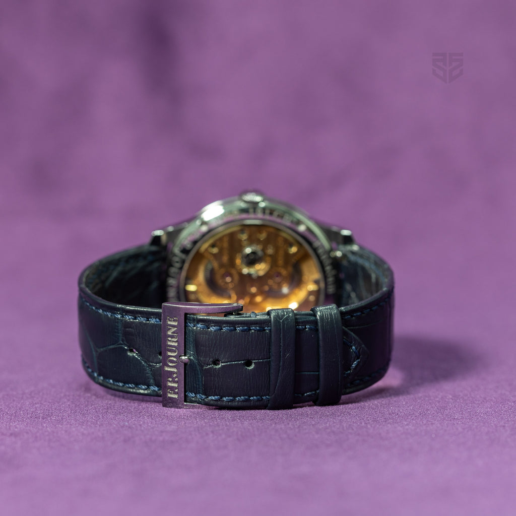 F.P. Journe Chronometre Bleu Tantalum 2018 detail — The Smiling Second, Melbourne