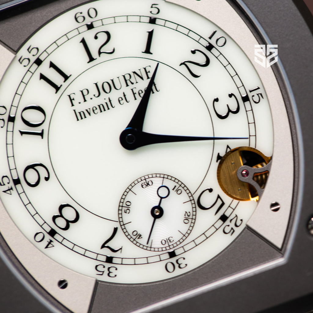 F.P. Journe Élégante 48 dial detail — The Smiling Second, Melbourne