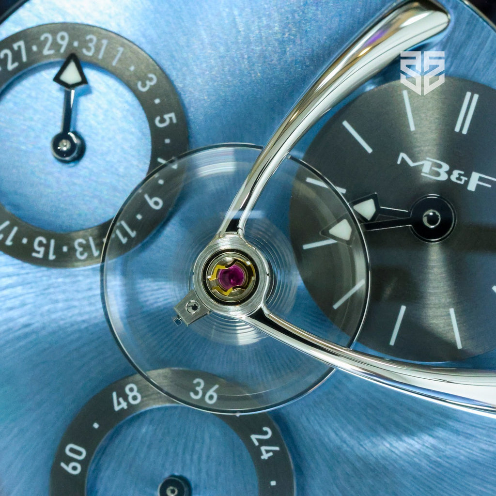 MB&F Legacy Machine Split Escapement EVO dial detail — The Smiling Second, Melbourne