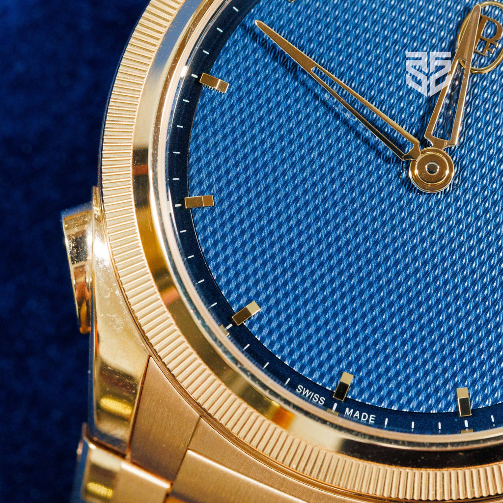 Parmigiani Tonda PF GMT Rattrapante PFC905 2024 bezel and dial detail — The Smiling Second, Melbourne
