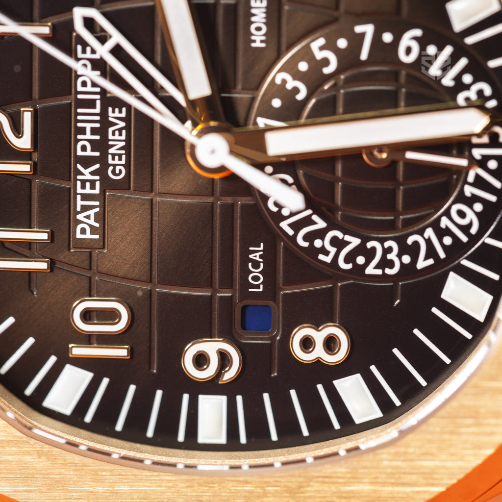 Patek Philippe Aquanaut Travel Time 5164R 2019 detail — The Smiling Second, Melbourne