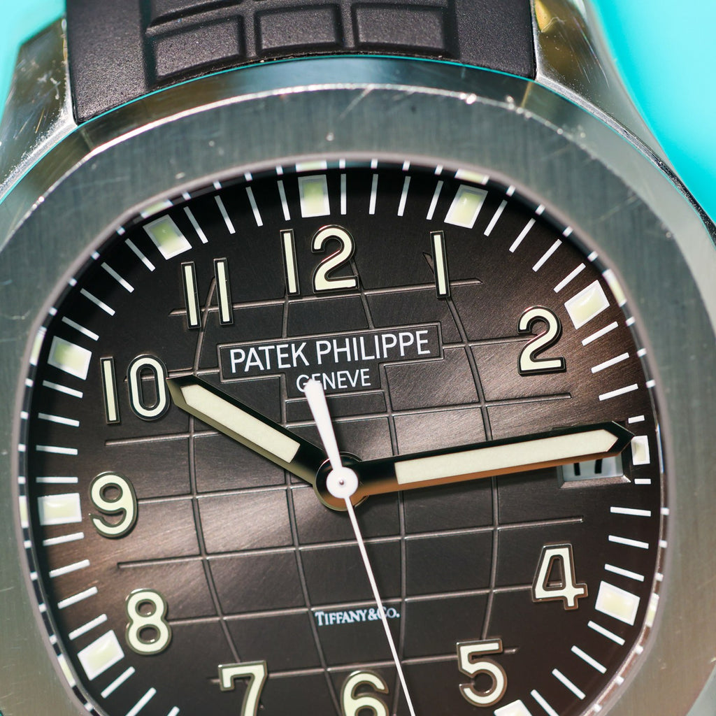 Patek Philippe Aquanaut 5167A dial detail — The Smiling Second, Melbourne