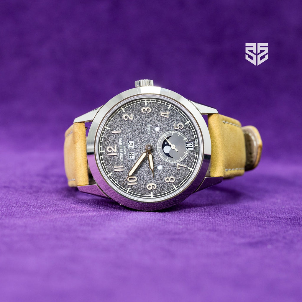 Patek Philippe Annual Calendar Travel Time 5326G dial — The Smiling Second, Melbourne