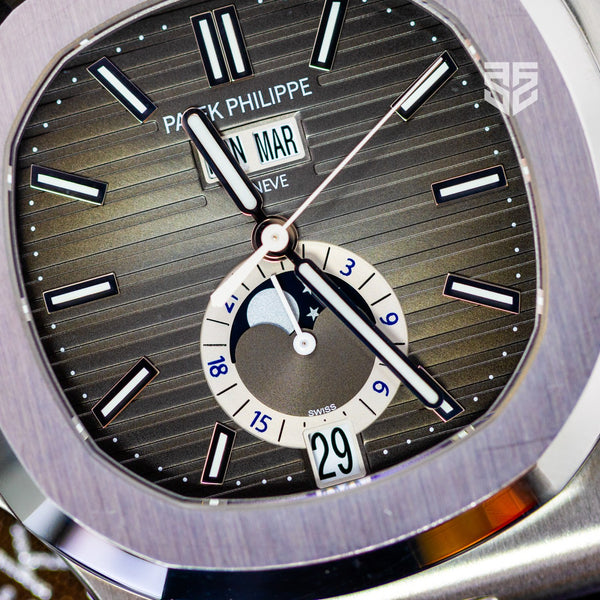 Patek Philippe Nautilus 5726A annual calendar 2022 pre-owned — The Smiling Second, Melbourne