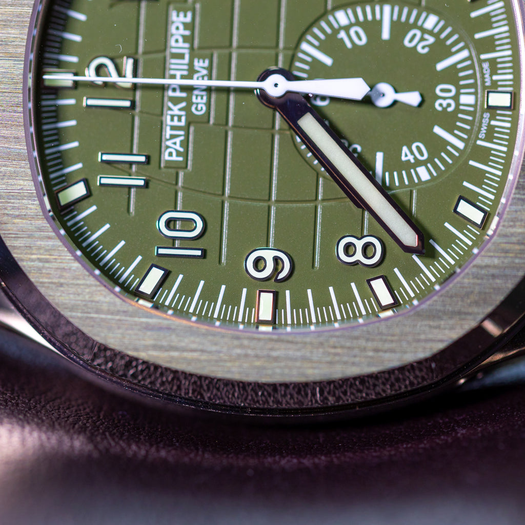 Patek Philippe Aquanaut Chronograph 5968G 2024 detail — The Smiling Second, Melbourne
