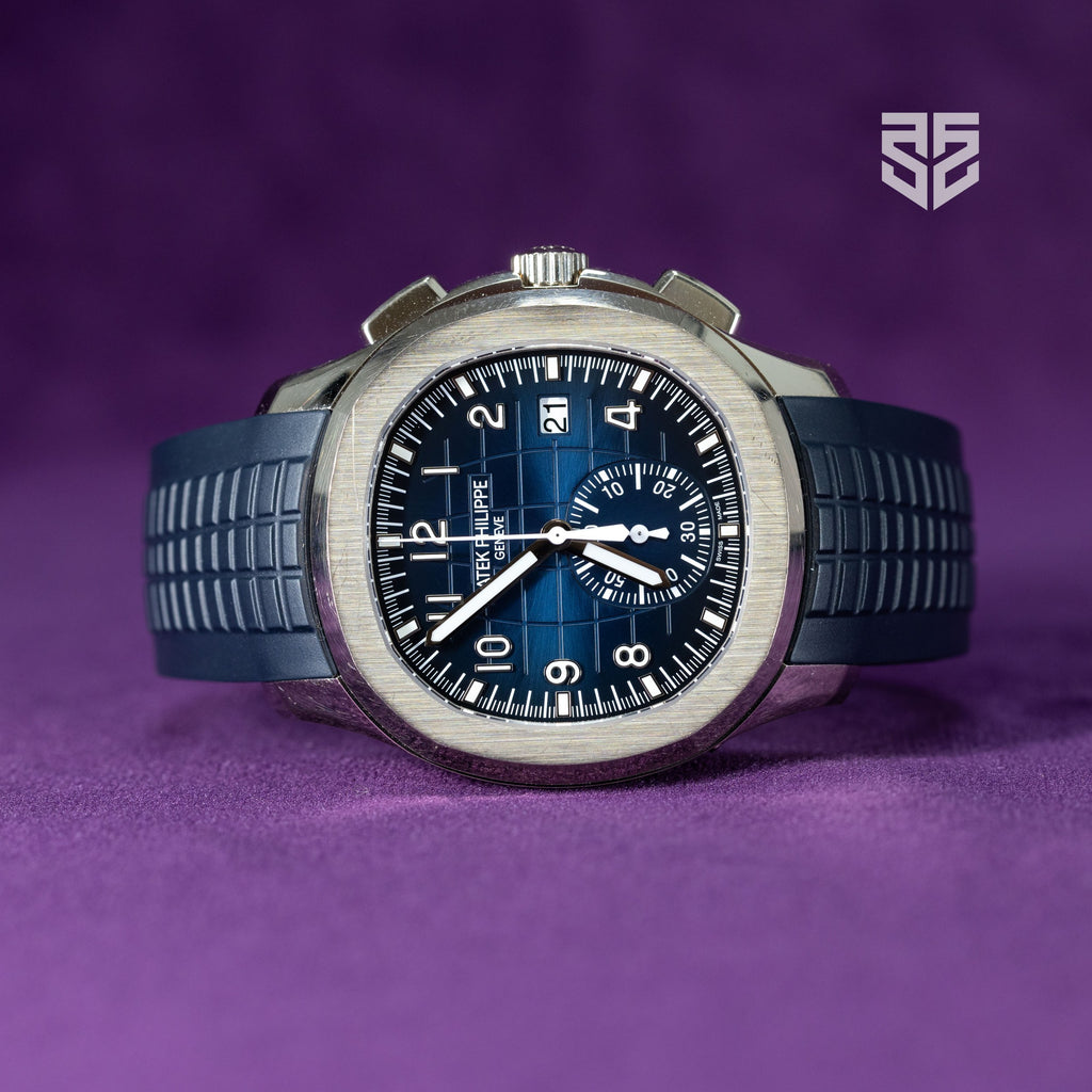 Patek Philippe Aquanaut Chronograph 5968G 2024 detail — The Smiling Second, Melbourne