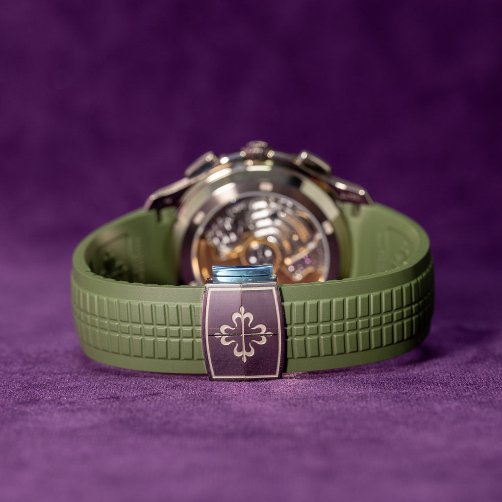 Patek Philippe Aquanaut Chronograph 5968G 2024 detail — The Smiling Second, Melbourne