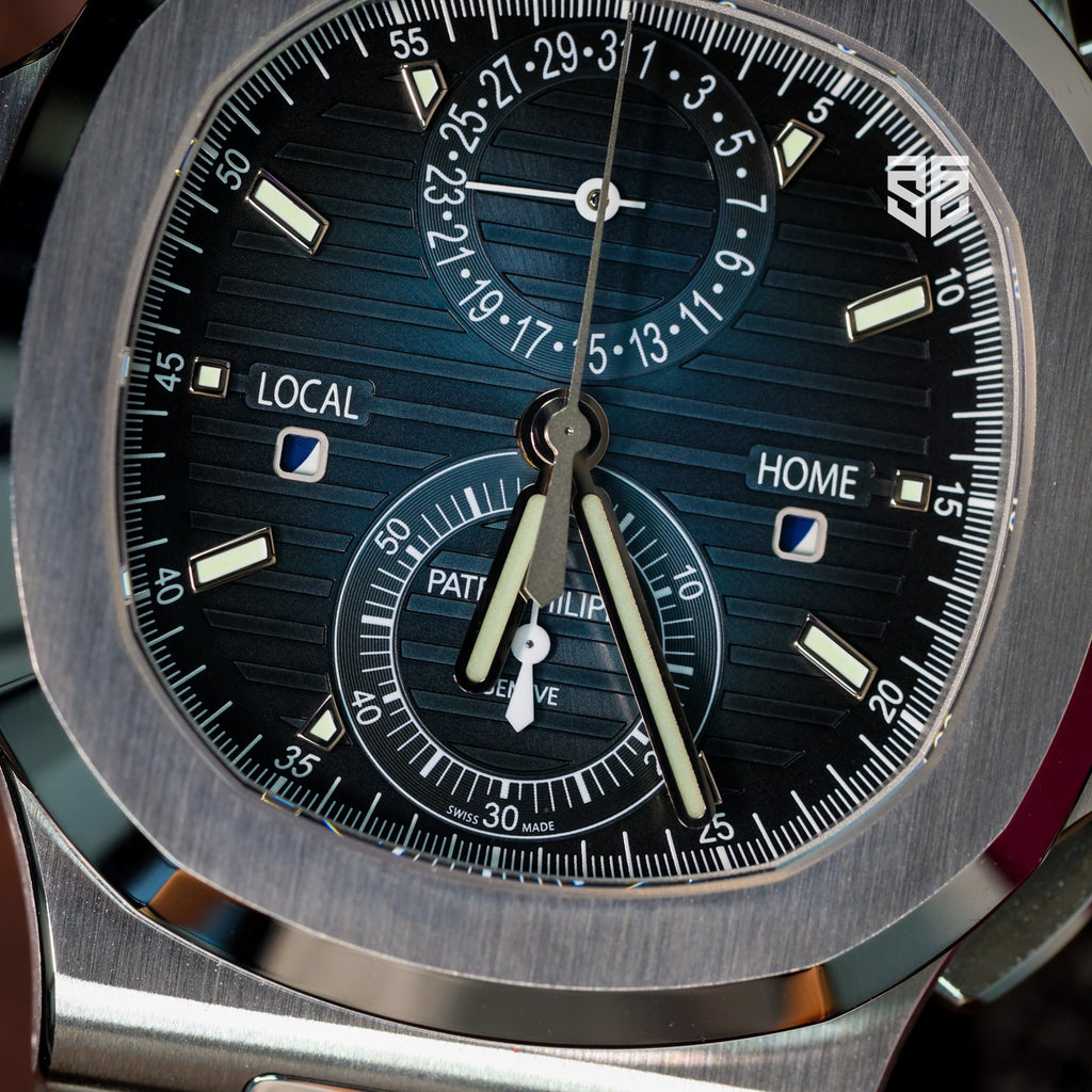 Patek Philippe Nautilus 5990/1A 2024 dial detail — The Smiling Second, Melbourne
