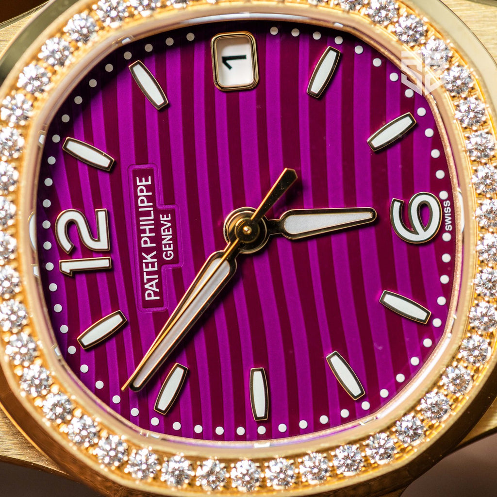 Patek Philippe Ladies Nautilus 7010R-013 dial detail — The Smiling Second, Melbourne