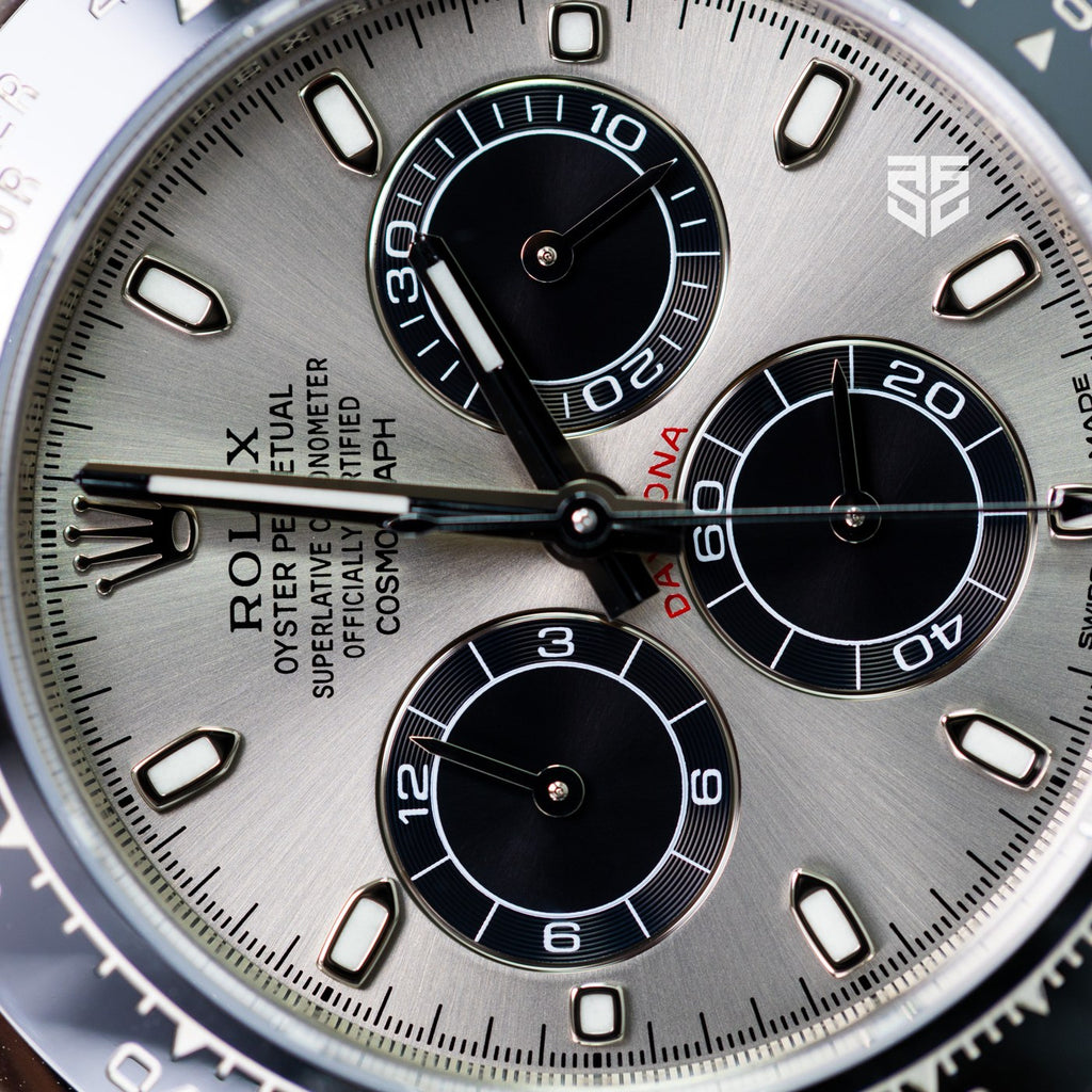Rolex Daytona 116519LN dial detail — The Smiling Second, Melbourne