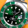 Rolex Submariner Hulk 116610LV 2020 dial detail — The Smiling Second, Melbourne