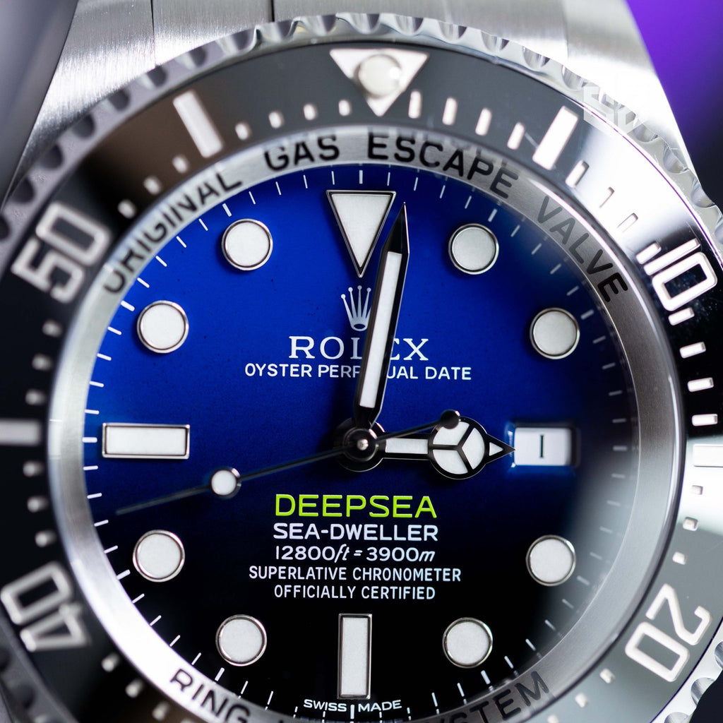 Rolex Deepsea James Cameron 116660 2015 dial detail — The Smiling Second, Melbourne
