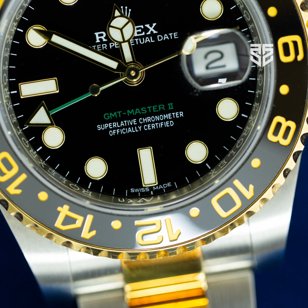 Rolex GMT Master 2 116713LN dial detail — The Smiling Second, Melbourne