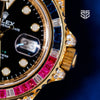 Rolex GMT-Master II Yellow Gold 116758SARU 2018 gem-set bezel detail — The Smiling Second, Melbourne