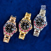 Rolex GMT-Master II Yellow Gold 116758SARU 2018 shown with other gem-set references — The Smiling Second, Melbourne
