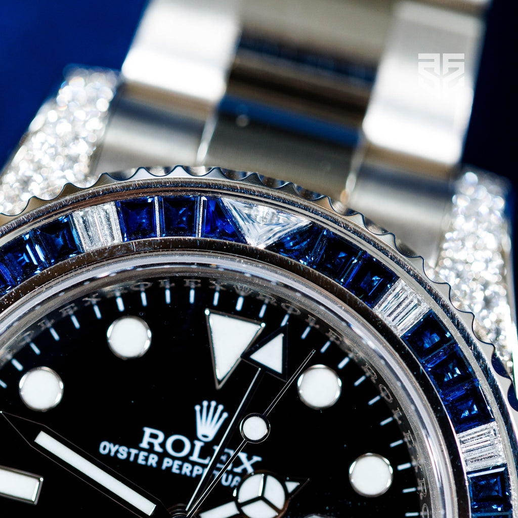 Rolex GMT-Master II White Gold 116759SARU 2015 dial detail — The Smiling Second, Melbourne