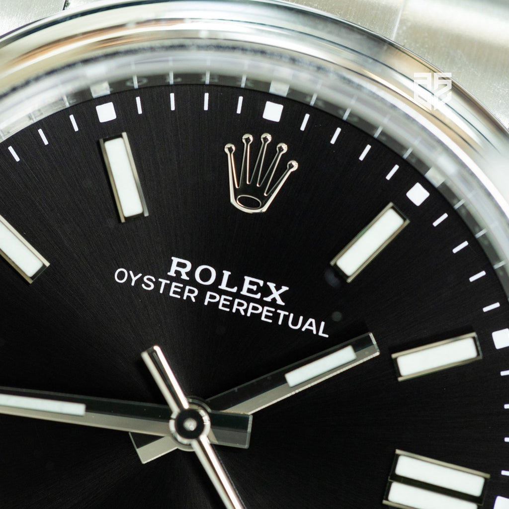 Rolex Oyster Perpetual 41 124300 2021 dial detail — The Smiling Second, Melbourne