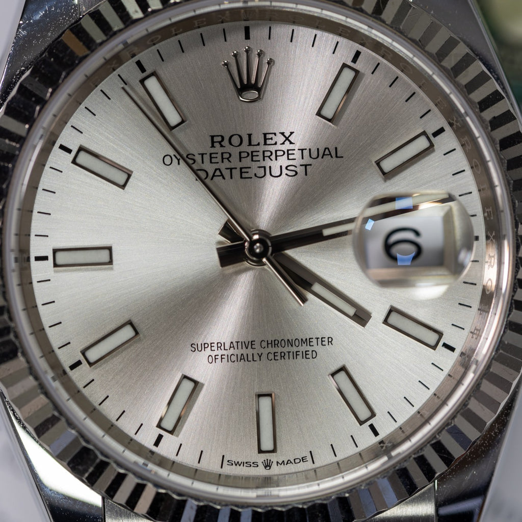 Rolex DateJust 36 126234 dial detail — The Smiling Second, Melbourne