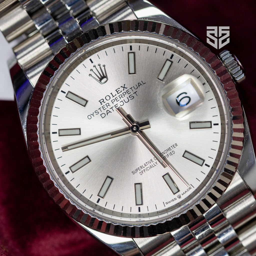Rolex DateJust 36 126234 dial detail — The Smiling Second, Melbourne