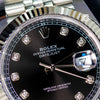 Rolex Datejust 41 black diamond dial 126334 2024 dial detail — The Smiling Second, Melbourne