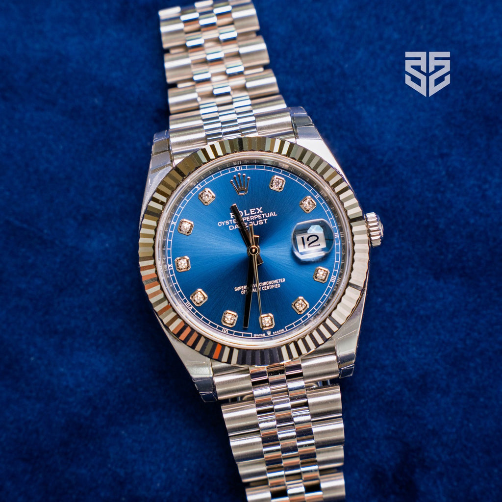 Rolex Datejust 41 blue diamond dial 126334 2025 pre-owned — The Smiling Second, Melbourne