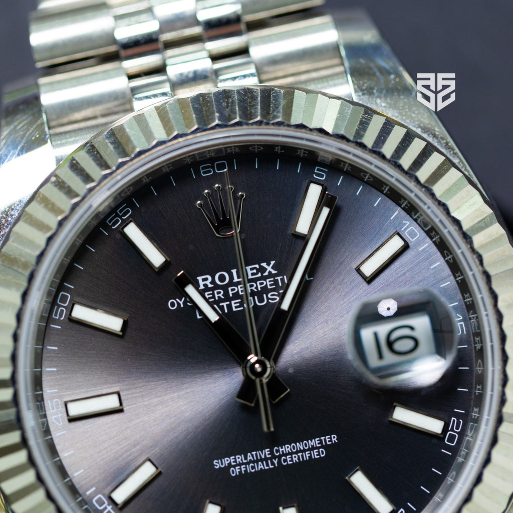 Rolex DateJust 41 126334 dial detail — The Smiling Second, Melbourne