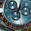 Rolex Daytona Platinum Ice Blue 126506 2023 dial detail — The Smiling Second, Melbourne