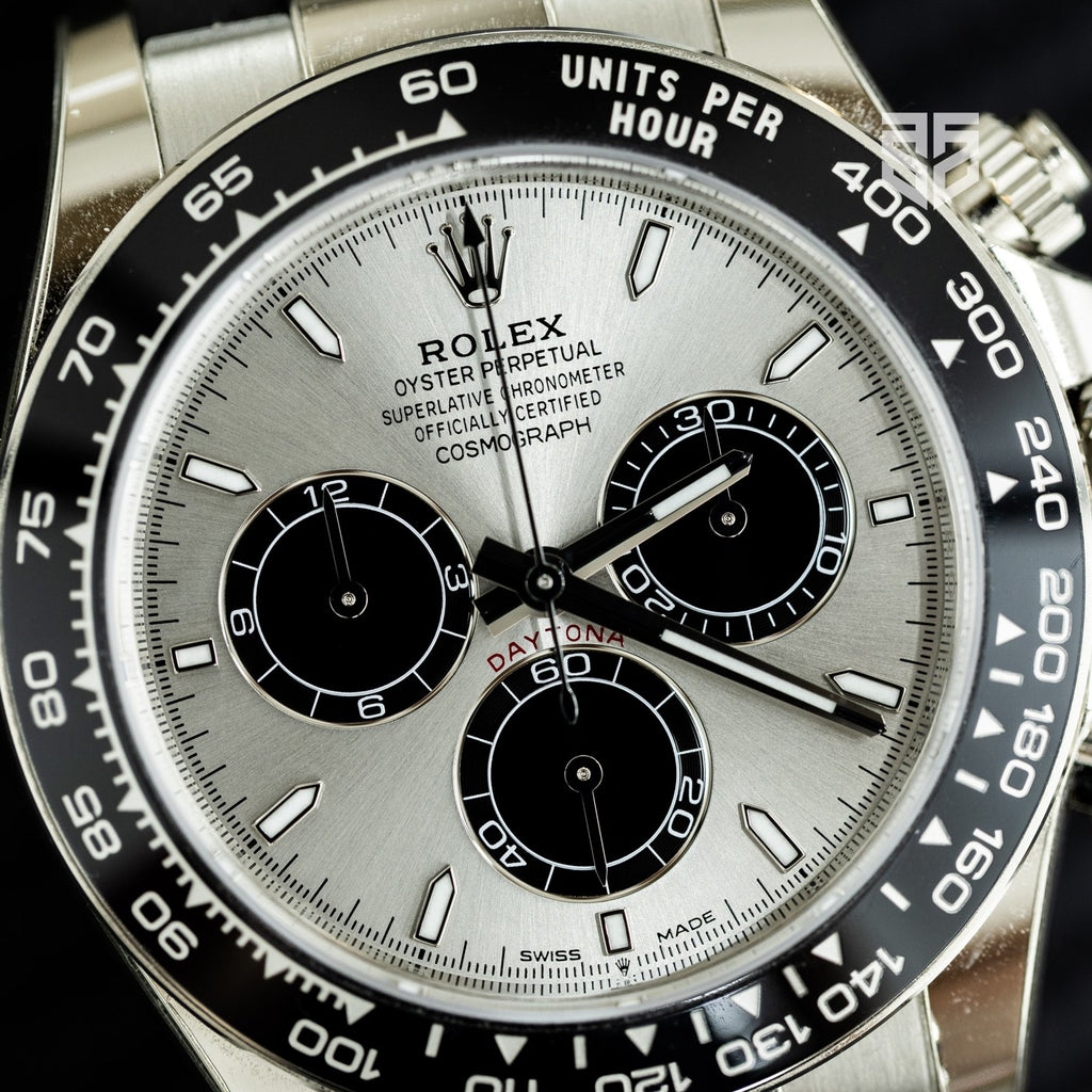 Rolex Daytona Ghost 126519LN 2024 dial detail — The Smiling Second, Melbourne
