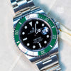 Rolex Submariner Starbucks 126610LV 2022 dial detail — The Smiling Second, Melbourne
