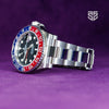 Rolex GMT-Master II 'Pepsi' Oyster 126710BLRO 2022 case and bracelet at an angle — The Smiling Second, Melbourne