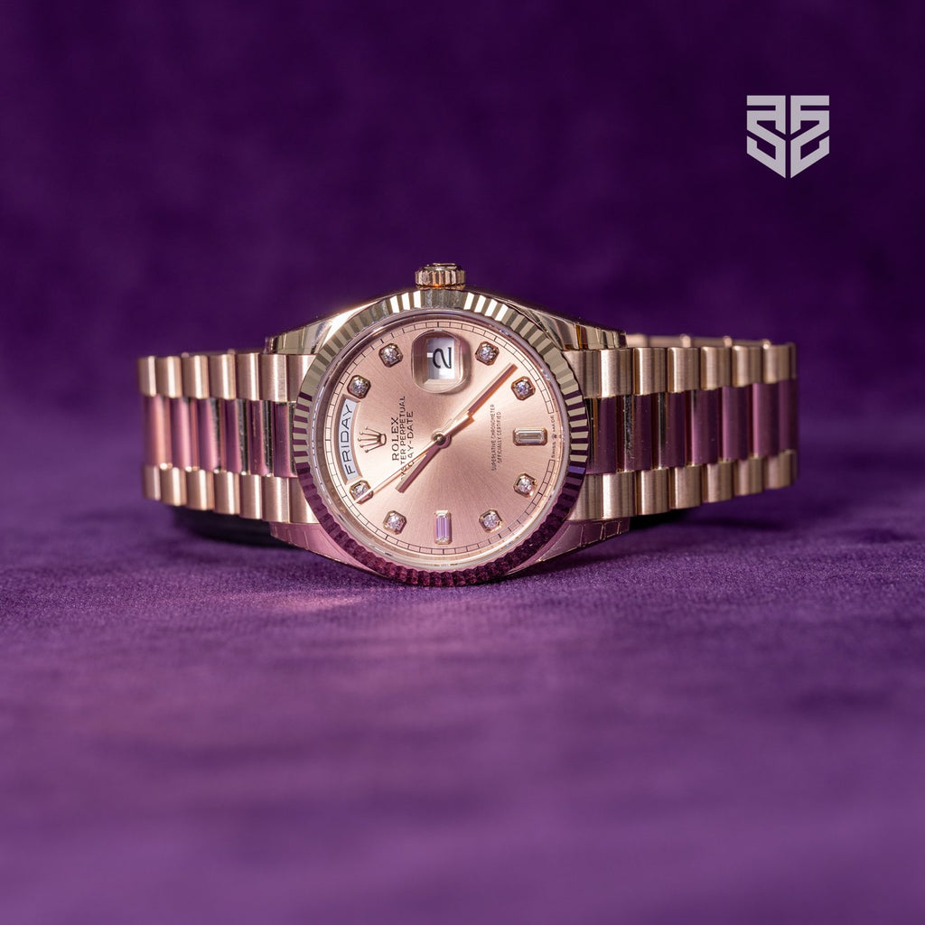 Rolex Day-Date 36 128235 dial — The Smiling Second, Melbourne