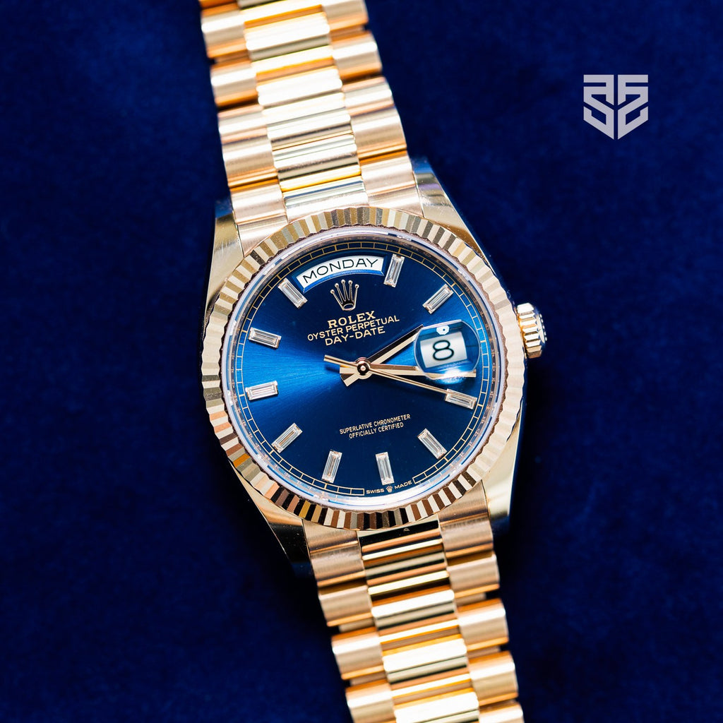 Rolex Day-Date 36 128235 dial — The Smiling Second, Melbourne
