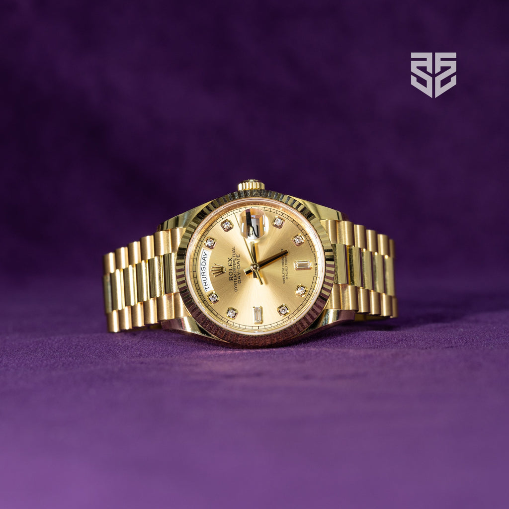 Rolex Day-Date 36 128238 2024 detail — The Smiling Second, Melbourne